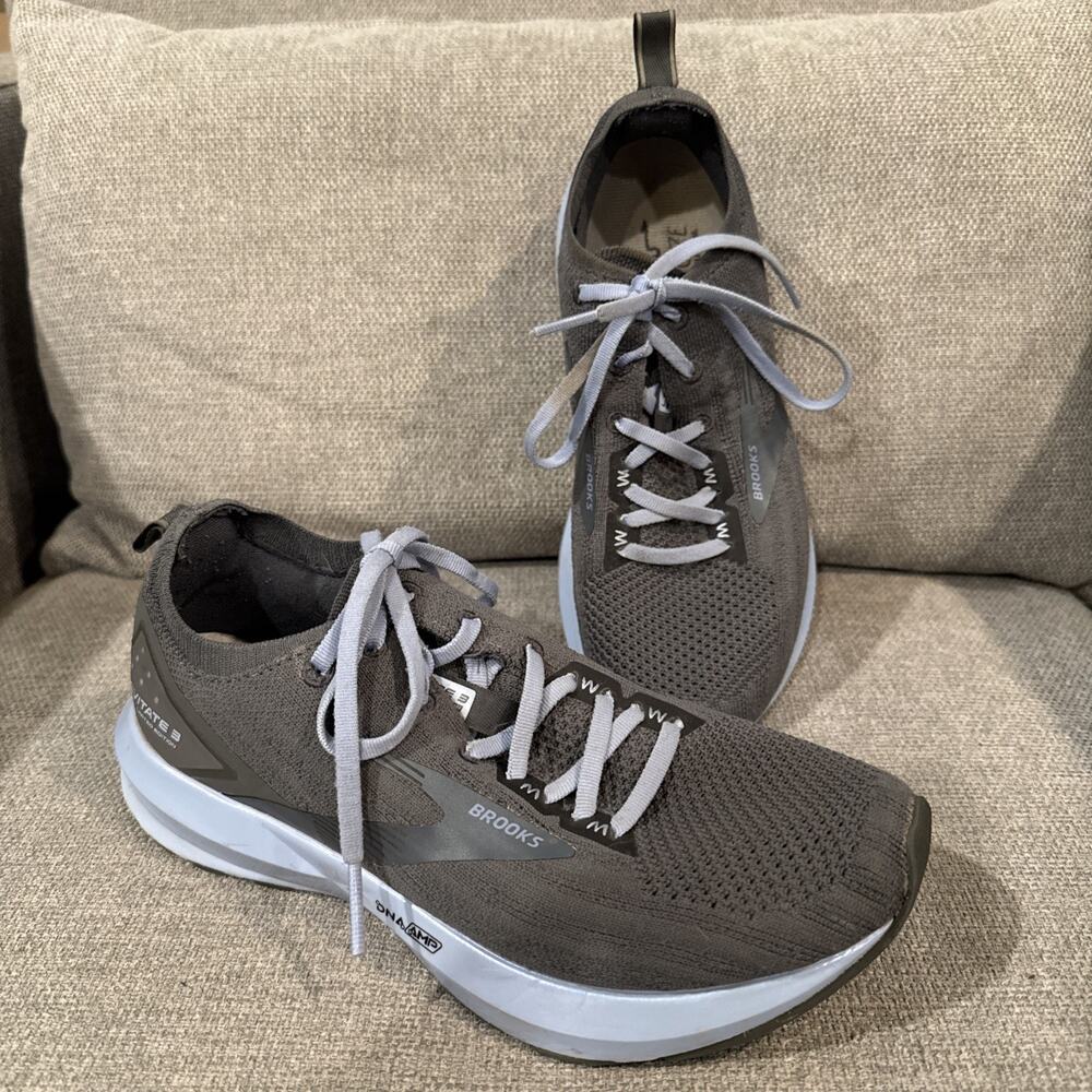 Brooks Levitate 3 Gray/Blue Mens Sneakers Running Shoes Walking Size 8